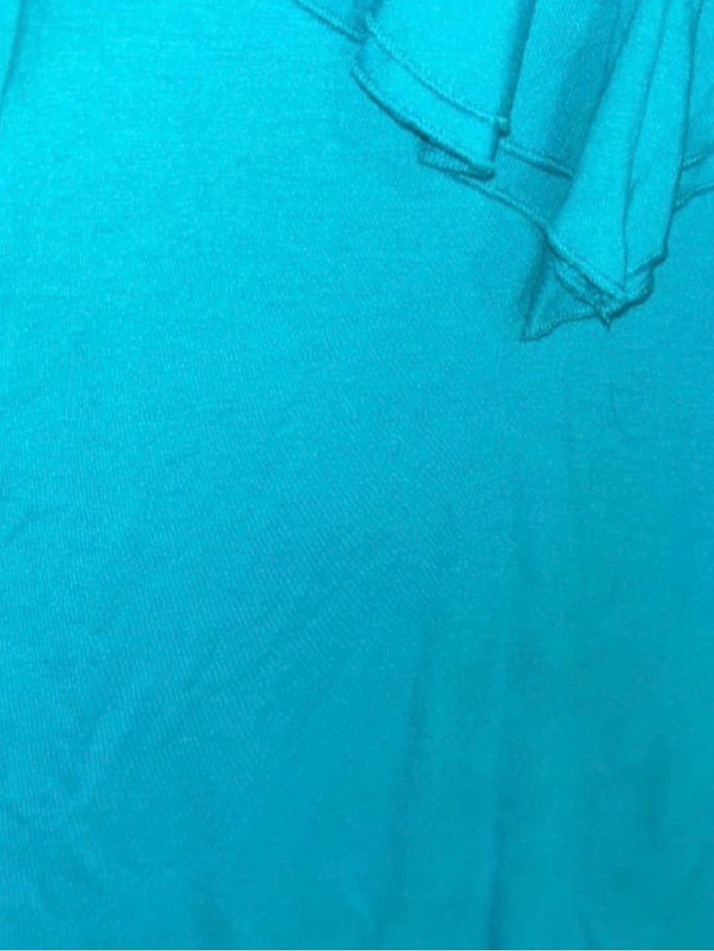 Chaps Turquoise Ruffle V-Neck Tank - Picture 5 of 6